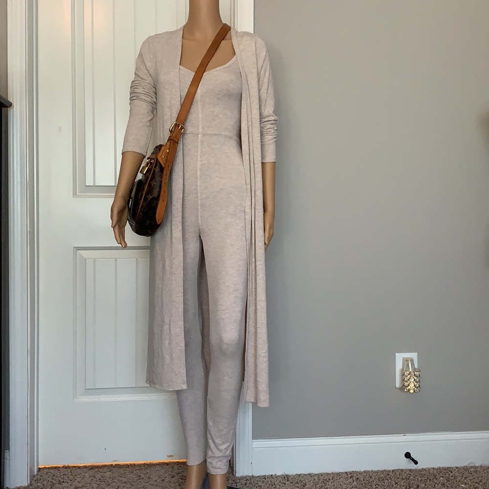 La Banga 2-PC set Jumpsuit and Long Cardigan.